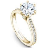 A Noam Carver yellow gold engagement ring with 22 diamonds.