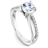 A Noam Carver white gold engagement ring with 18 diamonds.