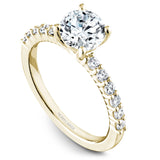 A Noam Carver yellow gold engagement ring with 12 diamonds.