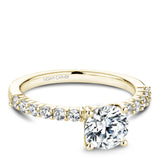 A Noam Carver yellow gold engagement ring with 12 diamonds.