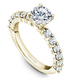 A Noam Carver yellow gold engagement ring with 12 diamonds.