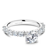 A Noam Carver white gold engagement ring with 10 diamonds.