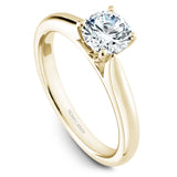 A Noam Carver yellow gold engagement ring with a round centerpiece.
