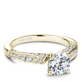 A Noam Carver yellow gold engagement ring with 46 diamonds.