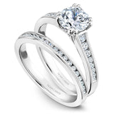 A Noam Carver white gold engagement ring with 16 diamonds.