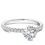 A Noam Carver white gold engagement ring with 18 diamonds.