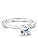 A Noam Carver white gold engagement ring with a round centerpiece.