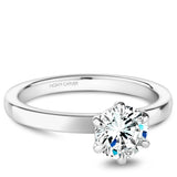 A Noam Carver white gold engagement ring with a round centerpiece.