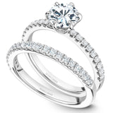 A Noam Carver white gold engagement ring with 18 diamonds.