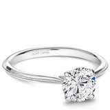 A Noam Carver white gold engagement ring with a round centerpiece.