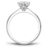 A Noam Carver white gold engagement ring with a round centerpiece.