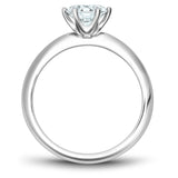 A Noam Carver white gold engagement ring with a round centerpiece.