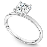 A Noam Carver white gold engagement ring with a cushion cut centerpiece.