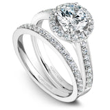 A Noam Carver white gold engagement ring with 33 round diamonds.