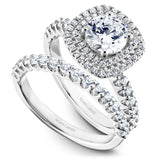 A Noam Carver white gold engagement ring with 66 diamonds.