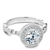 A Noam Carver white gold engagement ring with 26 diamonds.