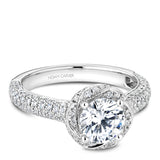 A Noam Carver white gold engagement ring with 140 diamonds.