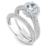 A Noam Carver white gold engagement ring with 140 diamonds.