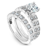 A Noam Carver white gold engagement ring with 24 diamonds.