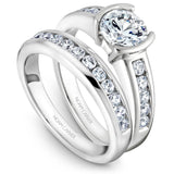 A Noam Carver white gold engagement ring with 10 diamonds.