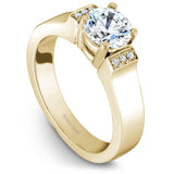 A Noam Carver yellow gold engagement ring with 6 diamonds.