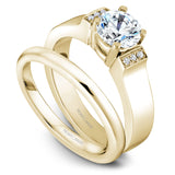 A Noam Carver yellow gold engagement ring with 6 diamonds.