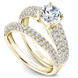 A Noam Carver yellow gold engagement ring with 52 diamonds.