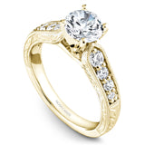 A Noam Carver yellow gold engagement ring with 8 diamonds.