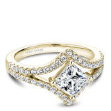 A Noam Carver yellow gold engagement ring with 46 diamonds.