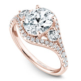 A Noam Carver rose gold engagement ring with 44 diamonds.