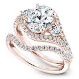 A Noam Carver rose gold engagement ring with 44 diamonds.