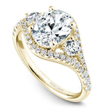 A Noam Carver yellow gold engagement ring with 44 diamonds.