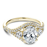 A Noam Carver yellow gold engagement ring with 44 diamonds.
