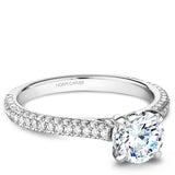 A Noam Carver white gold engagement ring with 110 diamonds.