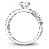 A Noam Carver white gold engagement ring with 68 diamonds.