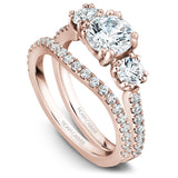 A Noam Carver rose gold engagement ring with 16 diamonds.