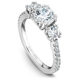 A Noam Carver white gold engagement ring with 16 diamonds.