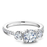 A Noam Carver white gold engagement ring with 16 diamonds.