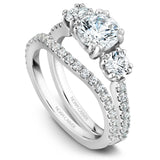 A Noam Carver white gold engagement ring with 16 diamonds.