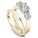 A Noam Carver yellow gold engagement ring with 2 round  diamonds.