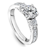A Noam Carver white gold engagement ring with 14 diamonds.