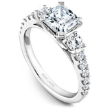 A Noam Carver white gold engagement ring with 14 diamonds.