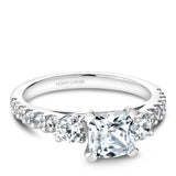 A Noam Carver white gold engagement ring with 14 diamonds.