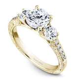 A Noam Carver yellow gold engagement ring with 12 diamonds.