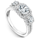 A Noam Carver white gold engagement ring with 64 diamonds.