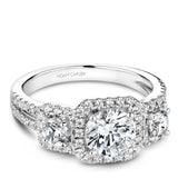 A Noam Carver white gold engagement ring with 64 diamonds.