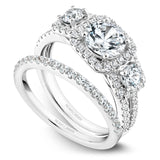 A Noam Carver white gold engagement ring with 64 diamonds.