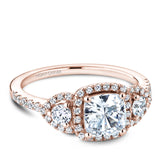 A Noam Carver rose gold engagement ring with 50 diamonds.