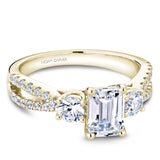 A Noam Carver yellow gold engagement ring with 28 diamonds.