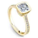 A Noam Carver yellow gold engagement ring with 40 diamonds.